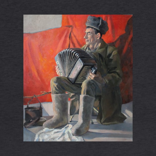 Russian Man Playing Accordion by eosofdawn